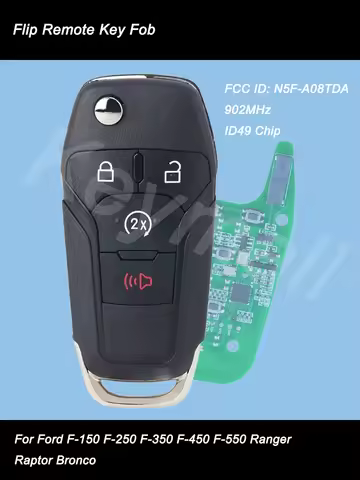 KEYECU Flip Remote Car Key Fob 902MHz ID49 Chip for Ford F-150 F-250 F-350 F-450 F-550 Ranger Raptor
