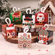 8PCS Christmas Gift Box With Rope Santa Claus Box for Gift Packaging Cookie Paper Boxes Snowman Loot