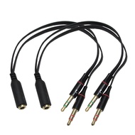 Tax Included 2 In 1 Female To 2 Male Headset Plus Microphone One Point Two Audio Adapter Cable Split