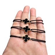 Black Clover Bracelet - Thin Bracelet - Clover Leaf Bracelet - Simple and Elegant Design