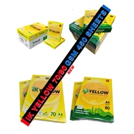 IK Yellow A4 Paper 70gsm & 80gsm - 450 Sheet (BOX 10 REAM)