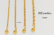 MJ Jewellery 375/9K Gold Hollow Rope Anklet K004