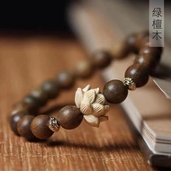 Green Sandalwood Lotus Buddha Beads Men and Women Bracelet Monk Blessing Feng Shui Lucky Bracelets B