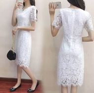 Lucy Dress pesta midi brokat scuba dress gereja wanita kristen gaun dress pesta mewah elegan dress gereja kristen dress kondangan dress pesta gaun elegant hajatan pernikahan resepsi dres brukat natal paskah imlek ibadah fashion wanita