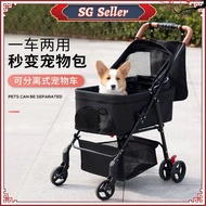 【TOP ONE】Pet cart out portable foldable dog cart detachable cat outdoor cart small and medium dog st