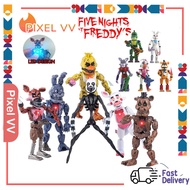 FNAF Five Nights At Freddy 'S Action Figures ของเล่น Nightmare Freddy Chica Bonnie Funtime Foxy PVC Action Figures ของเล่น6ชิ้น/เซ็ต