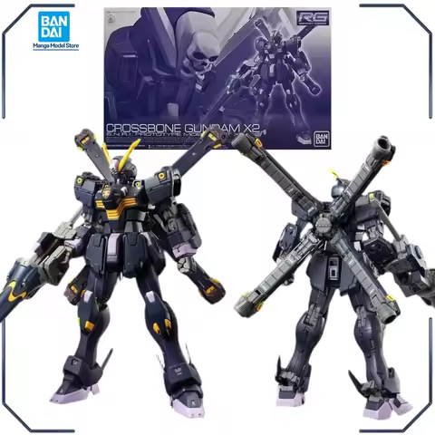 Bandai RG 1/144 Crossbone Gundam X2 Action Figures Mobile Suit Gunpla Assembly Model Kit Toys for Ad