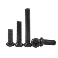 Skru Mesin Kepala Bulat Skru Kecil Elektronik PM Pan Kepala Skru Mesin GB818 Hitam M1 M1.2 M1.4 M1.6