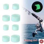 QC 1Pc Luminous Ring Fishing Rod Handle Protective Case Anti-skid Ring Silicone Ring Rod Stop Ring O