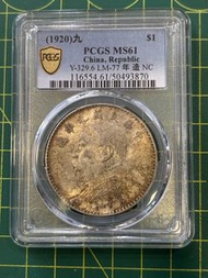 C70袁大頭9年淡彩-MS61