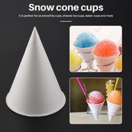 White Paper Cone Cups, Snow Cone Cups,Coated Leakproof Cone Paper Cups for , Shaved Ice, Water 200Pc