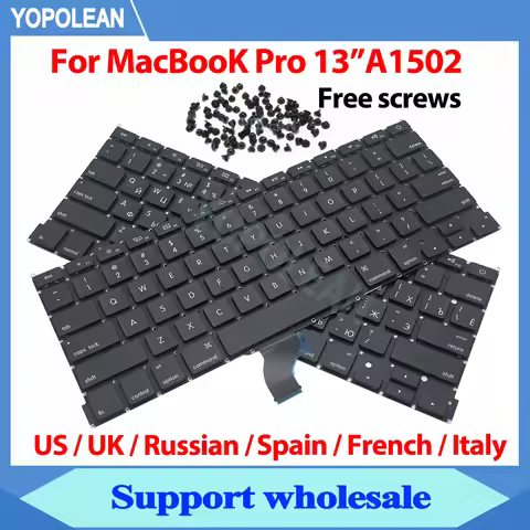 A1502 Keyboard Replacement For Macbook Pro Retina 13" a1502 US UK French Spain German Russian Italy 