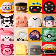 For EDIFIER W260NC Case Cartoon Ghost Baseball Keychain Pendant Cute EDIFIER W260NC Silicone Soft Ca