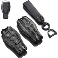 Key Fob Cover for Mercedes Benz with Keychain, Heavy Metal Key Case Protector Compatible with Merced
