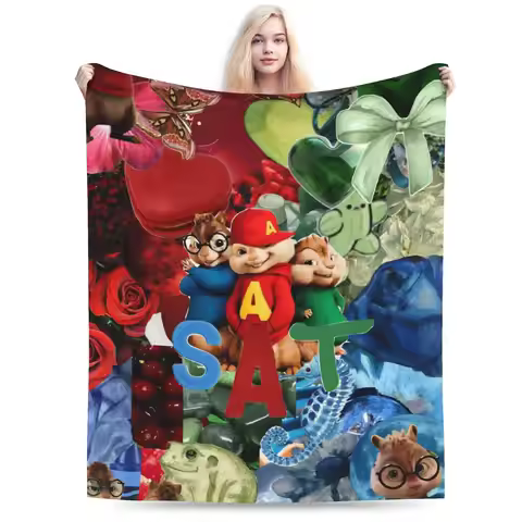New Alvin and the Chipmunks Blanket Soft Coral Fleece Plush Comfortable Throw Blanket Machine Washab