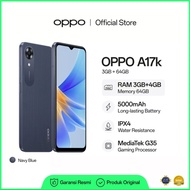 OPPO A17K RAM 3+4 GB /ROM 64 GB GARANSI RESMI 1 TAHUN  GRESSSEGEL BARU