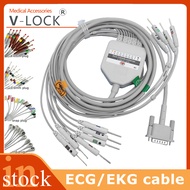 2026 EKG ECG Cable with One-piece Electrocardiograph 10 Lead Wires Clip Snap Banana for Welch allyn 