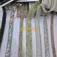 Per ROLL (+/- 10 yards 9 meter/) CRYSTAL STONE LACE