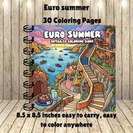 Euro summer coloring book 30 coloring pages Kertas Kertas Mewarna Acrylic