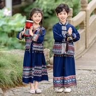 Spring Autumn March Three Ethnic Costume Guangxizhuang Ethnic Dance Costume Children Minority Ethnic
