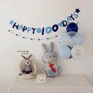 Ins Blue Style Baby Full Month Hundred Days 4 Months Decoration Boy 100 Days 30/120 Days Decoration 