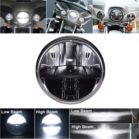 7 Inch Led Auto Headlight for Yamaha Harley Road King 7 Inch Motorcycle Headlamp H4 High Low Beam fo