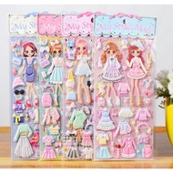 4 sets of princess costume change stickers