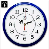 Velashop นาฬิกาแขวนผนัง ตราสมอ Anchor Brand No.55 ขอบพลาสติกอย่างดีสีน้ำเงิน เครื่องเดินกระตุก เสียงเงียบ ทนทาน ขนาด 10 นิ้ว รับประกัน 1 ปี