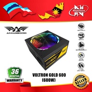 Armaggeddon Voltron Gold 600 RGB Power Supply with RGB Silent Fan Pure Power Rated (120mm/600 Watts)