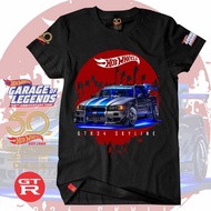 Special Edition : 50th Anniversarry Hotwheel GTR R34 Skyline City Super Premium T-shirt Hot Wheels B