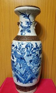 罕見的中國古董釉面裂紋花瓶 rare Antique Chinese glazed crackle vase