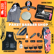 Paket Alat Cukur Rambut Lengkap Perlengkapan Barbershop Full Set Mesin Cukur Rambut 1 Set Original C