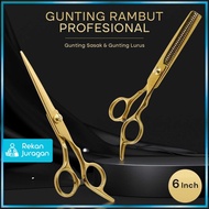 KNIFEZER Straight Hair Scissors Buffing Stainless Steel 4Cr13 - N2