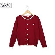 MERAH Premium Love Red Heart Cardigan (CODE: B89-07)