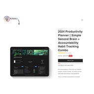 MrNotion 2024 Productivity Planner | Simple Second Brain + Accountability Habit Tracking Combo Notio