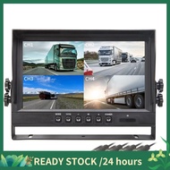9" LCD Car Monitor 4 Channels 4CH Quad Split Screen Display for Car Truck Reversing Camera