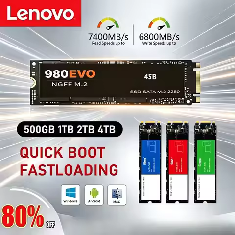 Lenovo 1TB, 2TB, 4TB,980Pro/990Pro M2 SSD Solid State Drive 7400MB/s ,PCIe 4.0 NVMe, suitable for la