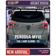 V5 Perodua Myvi 2018 - 2025 lampu belakang ALBINO Tail Lamp Full Clear Albino white light bar and sm