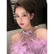 Women's sweater with a gentle design and a one shoulder knit sweater