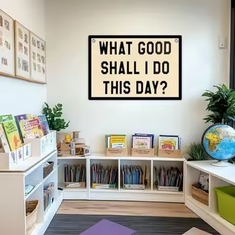 VIKAMA What Good Am I Doing Today Tapestry, Minimalist Retro Slogan Wall Hanging, Bedroom Dormitory 