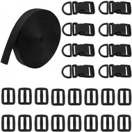 Buckle And Shoulder Strap Set, 2.54cm Wide, 1 Woven Belt(10 Yards)+ 8 D Buckles+ 16 Segmented Buckle