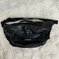 Balenciaga ARMY 腰包 炭黑色 羊皮 大號