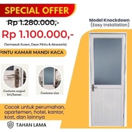 BEST Pintu Kamar Mandi bahan Aluminium dan Kaca / Pintu Almunium /