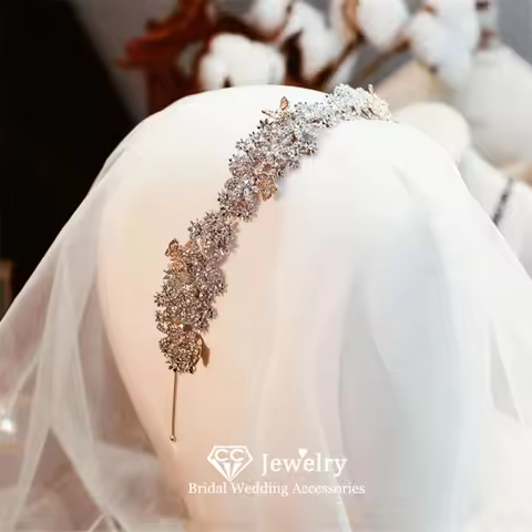 CC Hairbands Women Wedding Accessories Bridal Crown Engagement Jewelry Romantic Hair Hoop Flower But