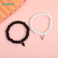 AN.MART 2PCS Bla White Bracelet Fashion Couple Friend Matching Magnet  MY