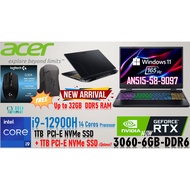 ACER NEW NITRO 5 AN515-58 Core-i9-12900H+RTX3060/ 32GB DDR5/ 512GB GEN4 SSD+1TB HDD/ 15.6"-165hz/ WI