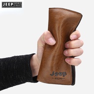 JEEP SPIRIT 1941 ESTD Men's Multi-Function Leather Credit Card Wallet Zippered Card Holder
