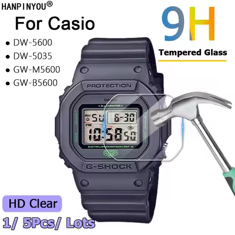 For Casio DW-5600 DW-5035 GW-M5600 GW-B5600 SmartWatch Ultra Slim HD Clear 2.5D 9H Tempered Glass Fi