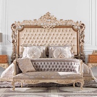 Large Apartment Wedding Bed 1.8 Double Bed Solid Wood Palace Mimi Master European Style Carved Villa