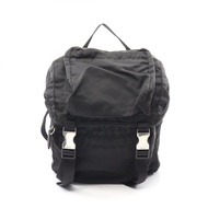 [二手，B級] Prada 女士黑色尼龍雙肩包。